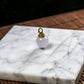 18K Gold Diamond Natural Burmese Jade Icy Light Purple Bead Pendant with Clasp