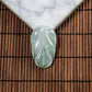 Natural Burmese Jade Icy White Piao Hua Leaf Carved Jade (With Punched Hole)