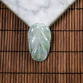 Natural Burmese Jade Icy White Piao Hua Leaf Carved Jade (With Punched Hole)