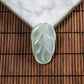 Natural Burmese Jade Icy White Piao Hua Leaf Carved Jade (With Punched Hole)