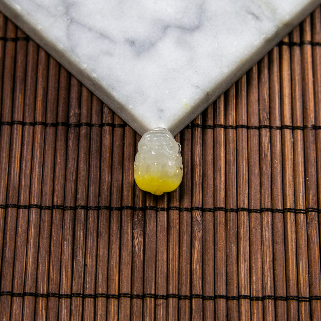 Natural Burmese Jade Icy Yellow Pixiu Carved Jade (With Punched Hole)