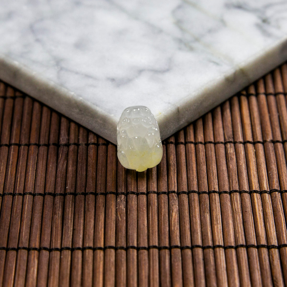 Natural Burmese Jade Icy Light Yellow Pixiu Carved Jade (With Punched Hole)