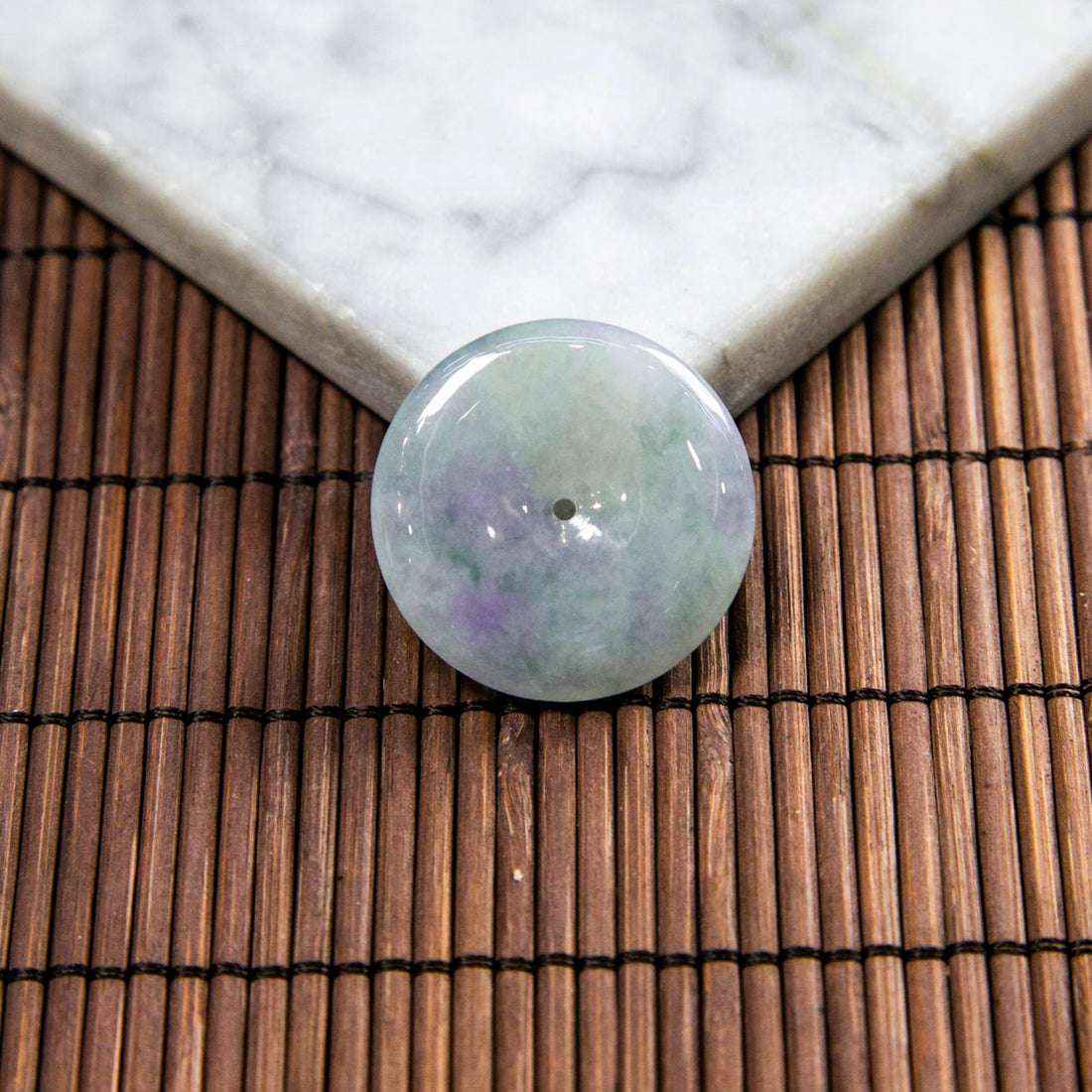 天然緬甸翡翠冰淡春彩平安扣