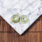 Natural Burmese Jade Icy Yellowish Green Donut Pair