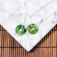 Natural Burmese Jade Icy Green Piao Hua Donut Pair