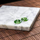 Natural Burmese Jade Icy Green Piao Hua Donut Pair
