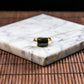 18K Gold Diamond Natural Burmese Jade Ink Jade Rectangle Ring