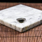 18K Platinum Diamond Natural Burmese Jade Ink Jade Rectangle Ring