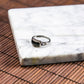 18K Platinum Diamond Natural Burmese Jade Ink Jade Rectangle Ring