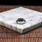 18K Platinum Diamond Natural Burmese Jade Ink Jade Rectangle Ring