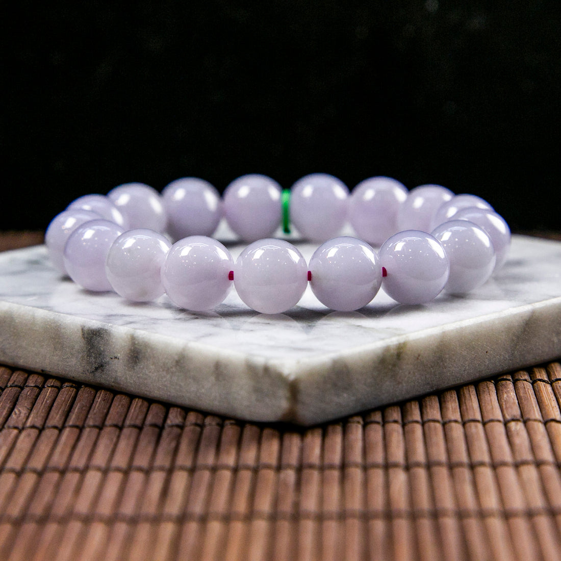 Natural Burmese Jade Lavender Beaded Bracelet