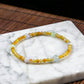 Natural Burmese Jade Icy Yellow Beaded Bracelet with Shaped Beads