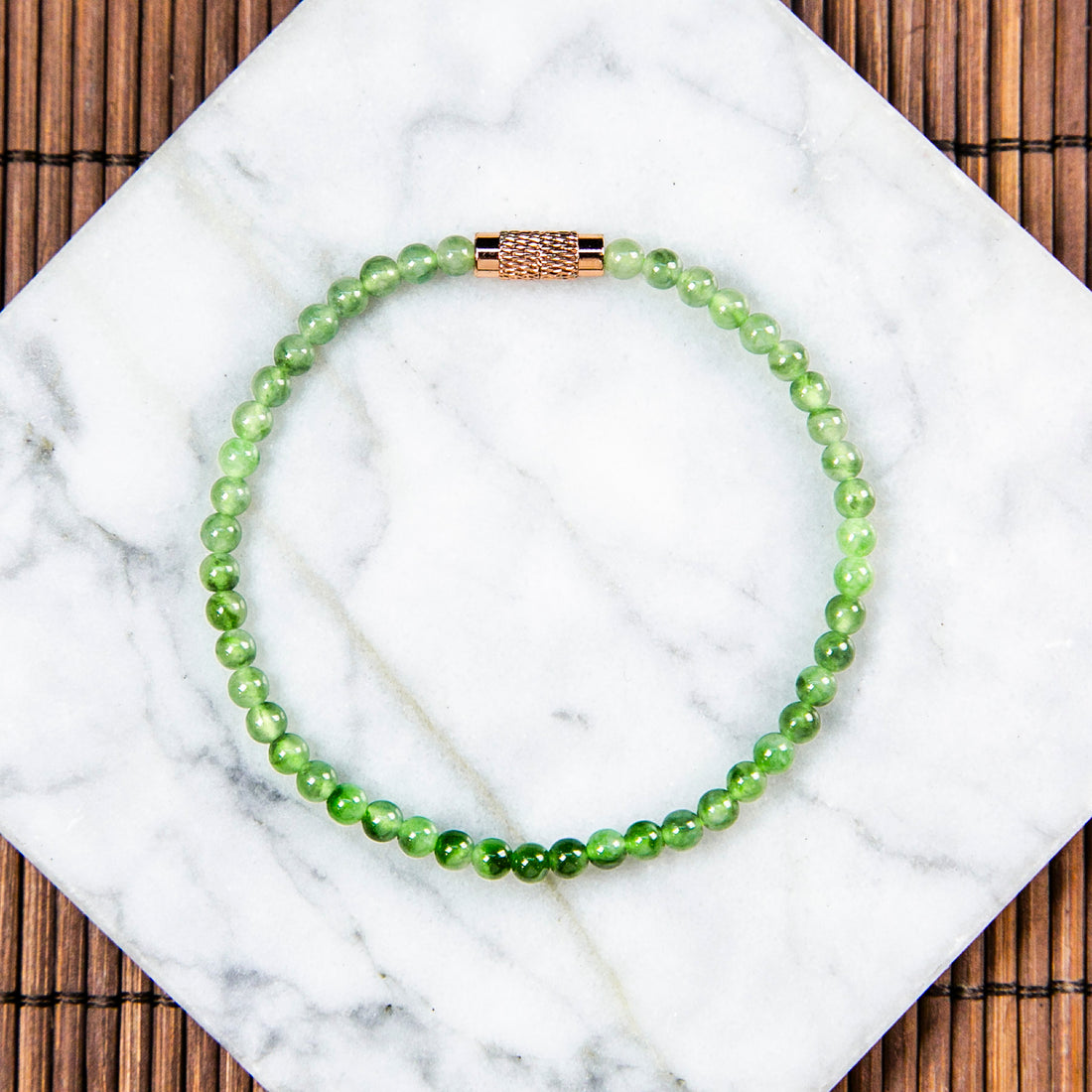 Natural Burmese Jade Gradient Icy Apple Green Piao Hua Beaded Bracelet