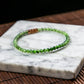 Natural Burmese Jade Gradient Icy Apple Green Piao Hua Beaded Bracelet