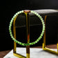 Natural Burmese Jade Gradient Icy Apple Green Piao Hua Beaded Bracelet