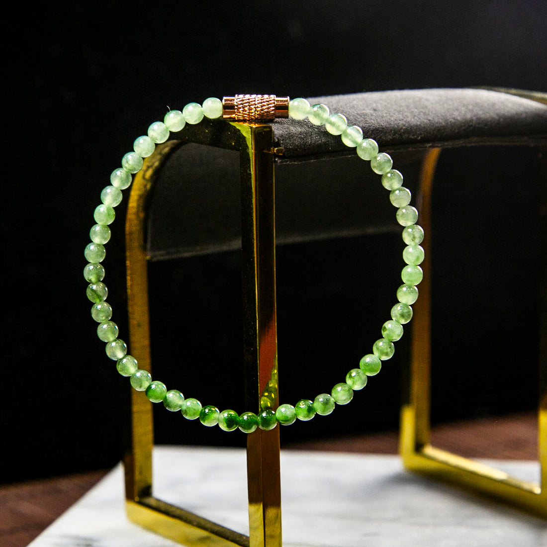 Natural Burmese Jade Gradient Icy Apple Green Piao Hua Beaded Bracelet