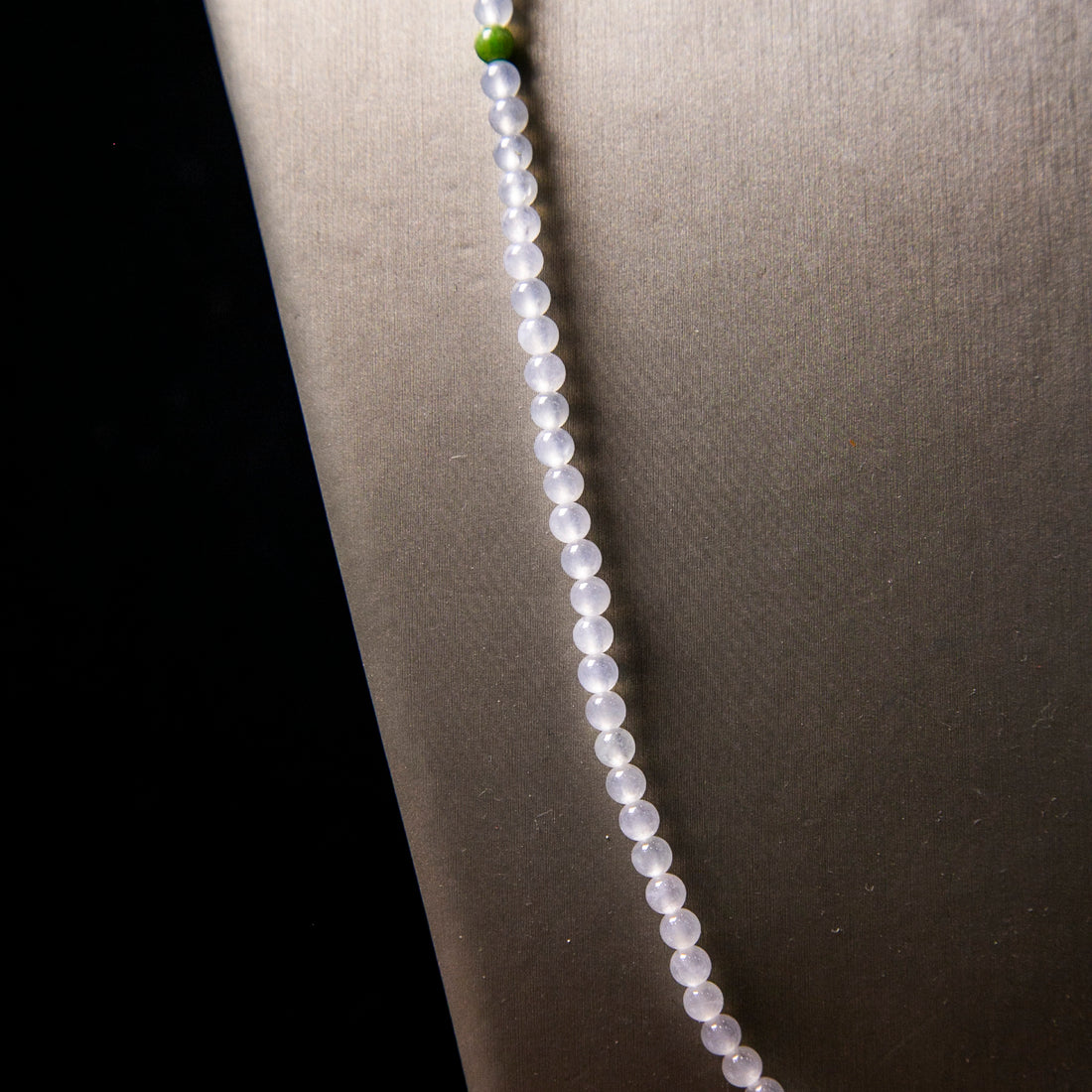 Natural Burmese Jade Icy White & Apple Green Beaded Necklace