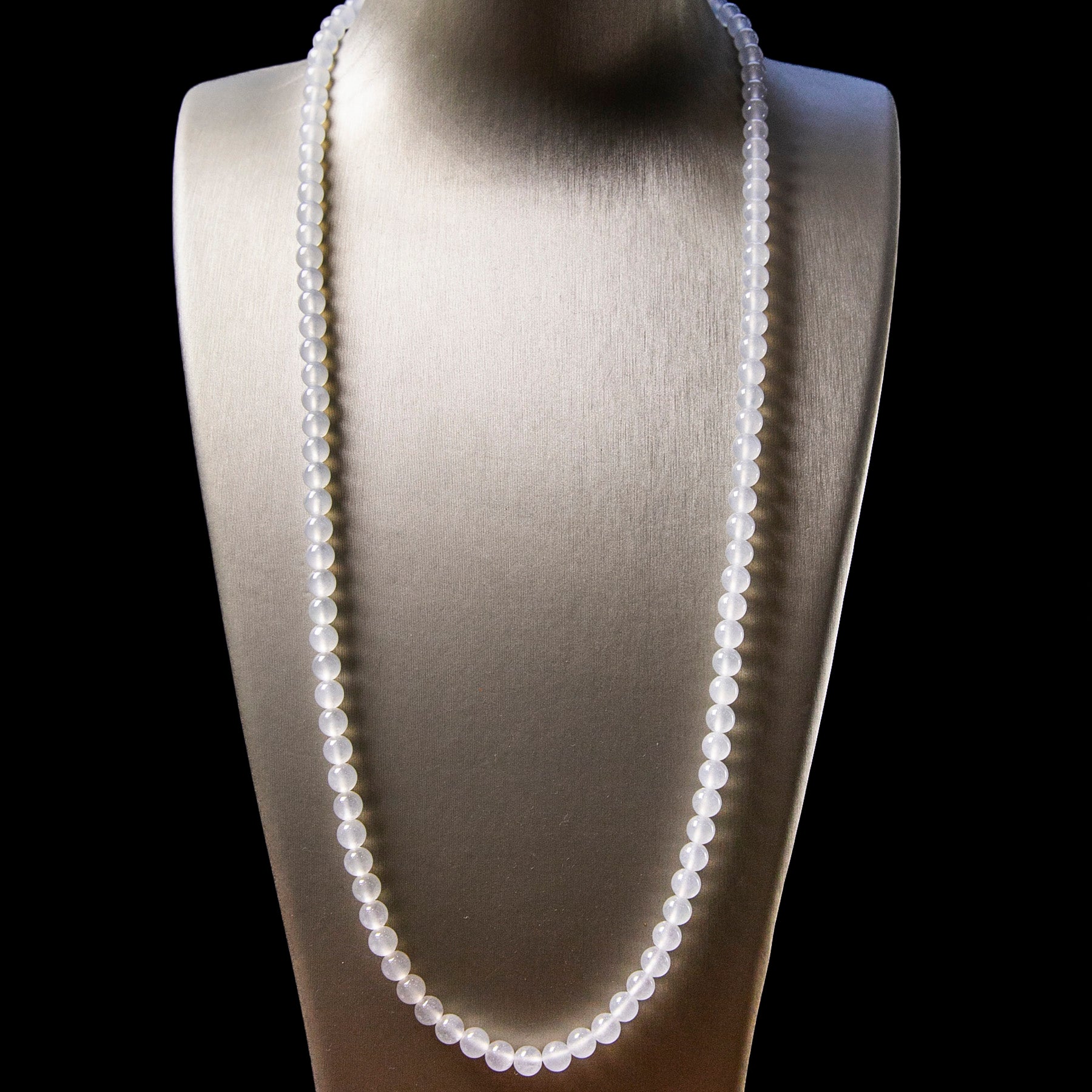 天然緬甸翡翠冰白珠串