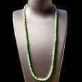 Natural Burmese Jade Light Green Piao Hua Beaded Necklace