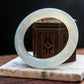 Natural Burmese Jade Icy Light Green Full Circle Bangle (Fits 55-57mm)