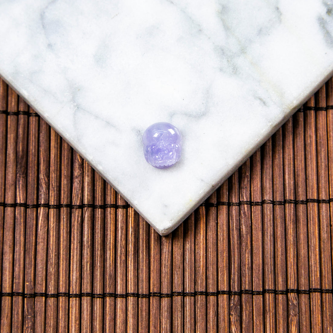 天然緬甸翡翠冰紫貔貅裸石（已打孔）