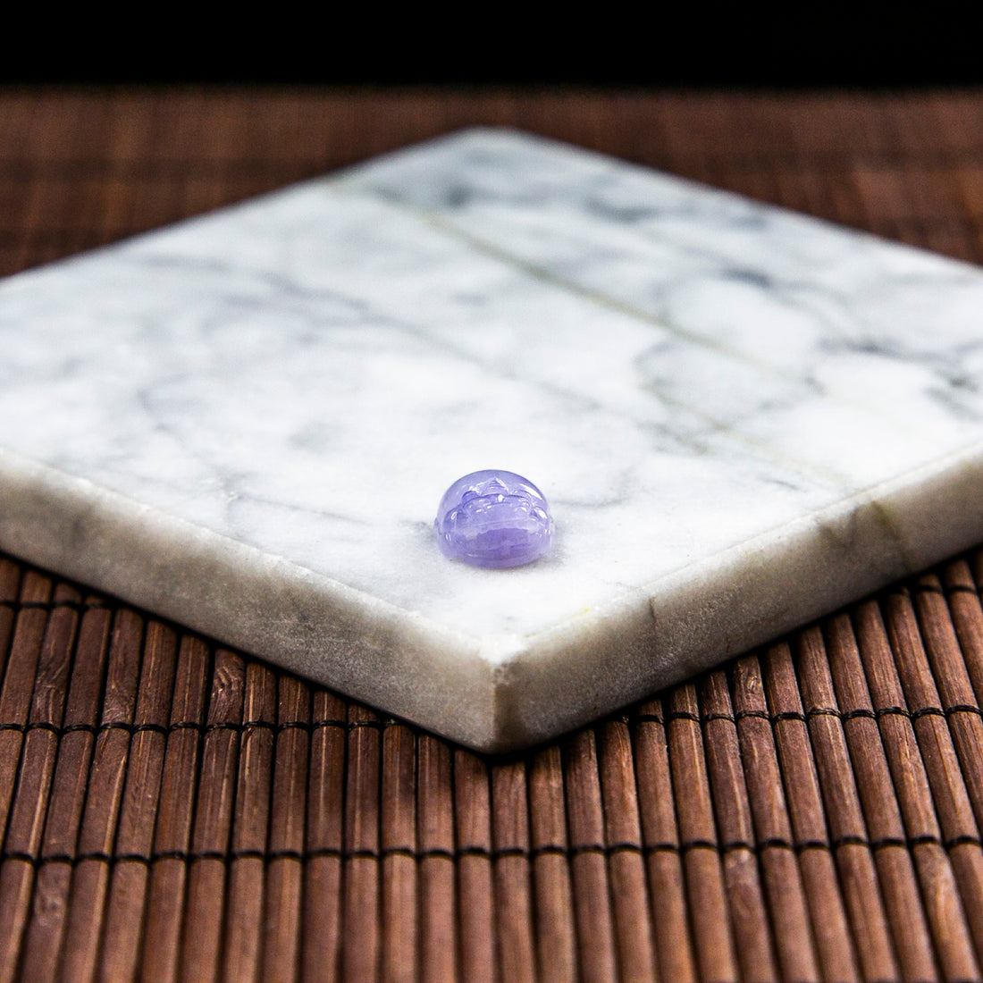 天然緬甸翡翠冰紫貔貅裸石（已打孔）