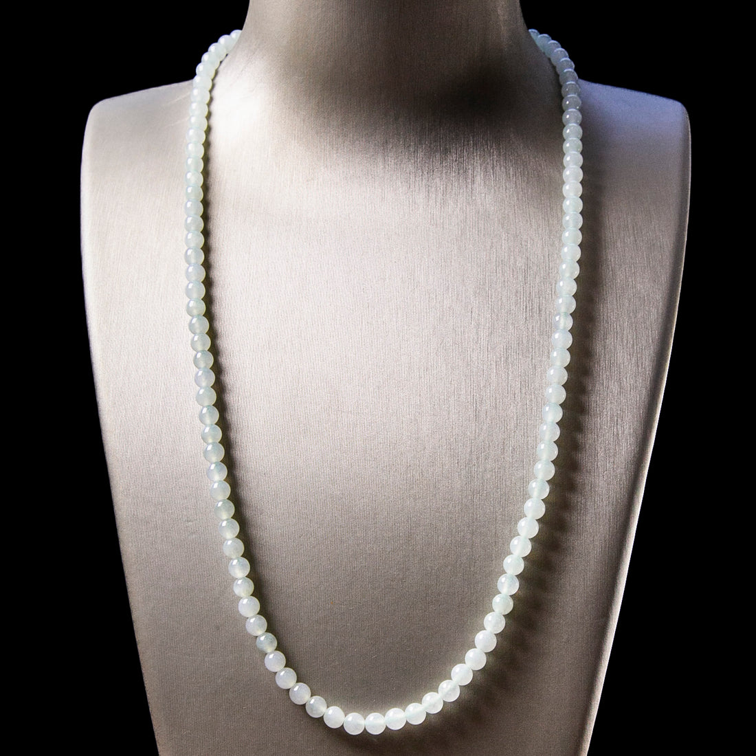 天然緬甸翡翠淡綠珠串