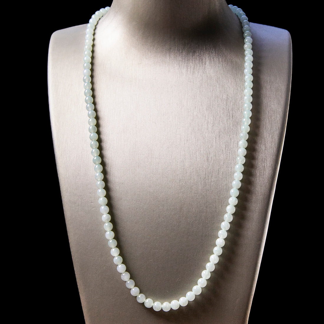 天然緬甸翡翠淡綠珠串