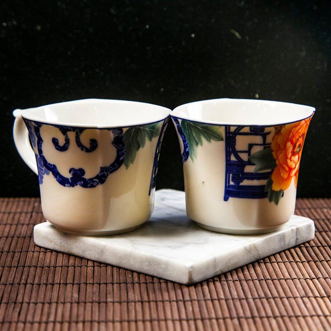 Jing-De Town Ceramic Flower Teacup (Single Piece)