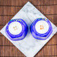 Jing-De Town Carved Overglaze Enamel Hexagonal Blue Teacup (Single Piece)