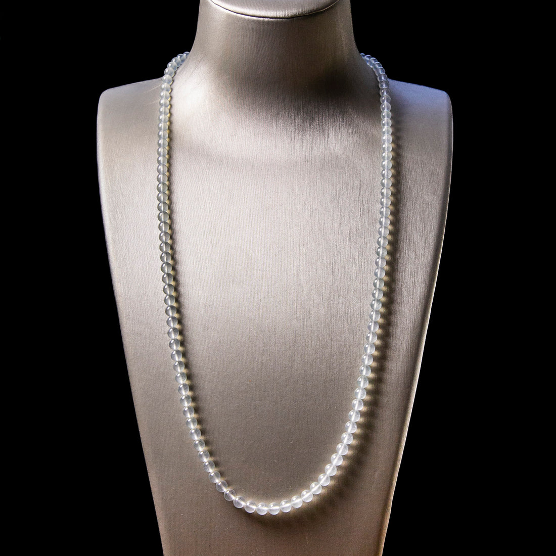 Natural Burmese Jade Icy Light Green Beaded Necklace