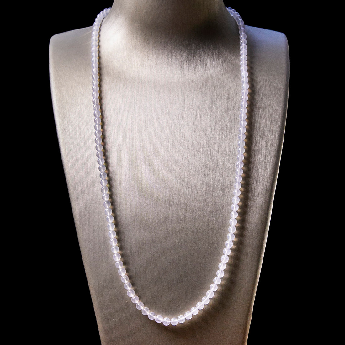 Natural Burmese Jade Icy White Beaded Necklace