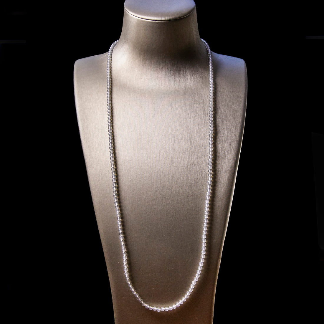 Natural Burmese Jade Icy Black Wuji Beaded Necklace