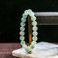 天然緬甸翡翠淡綠底飄花手珠串