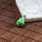 18K白金鑲鑽天然緬甸翡翠陽綠葫蘆吊墜