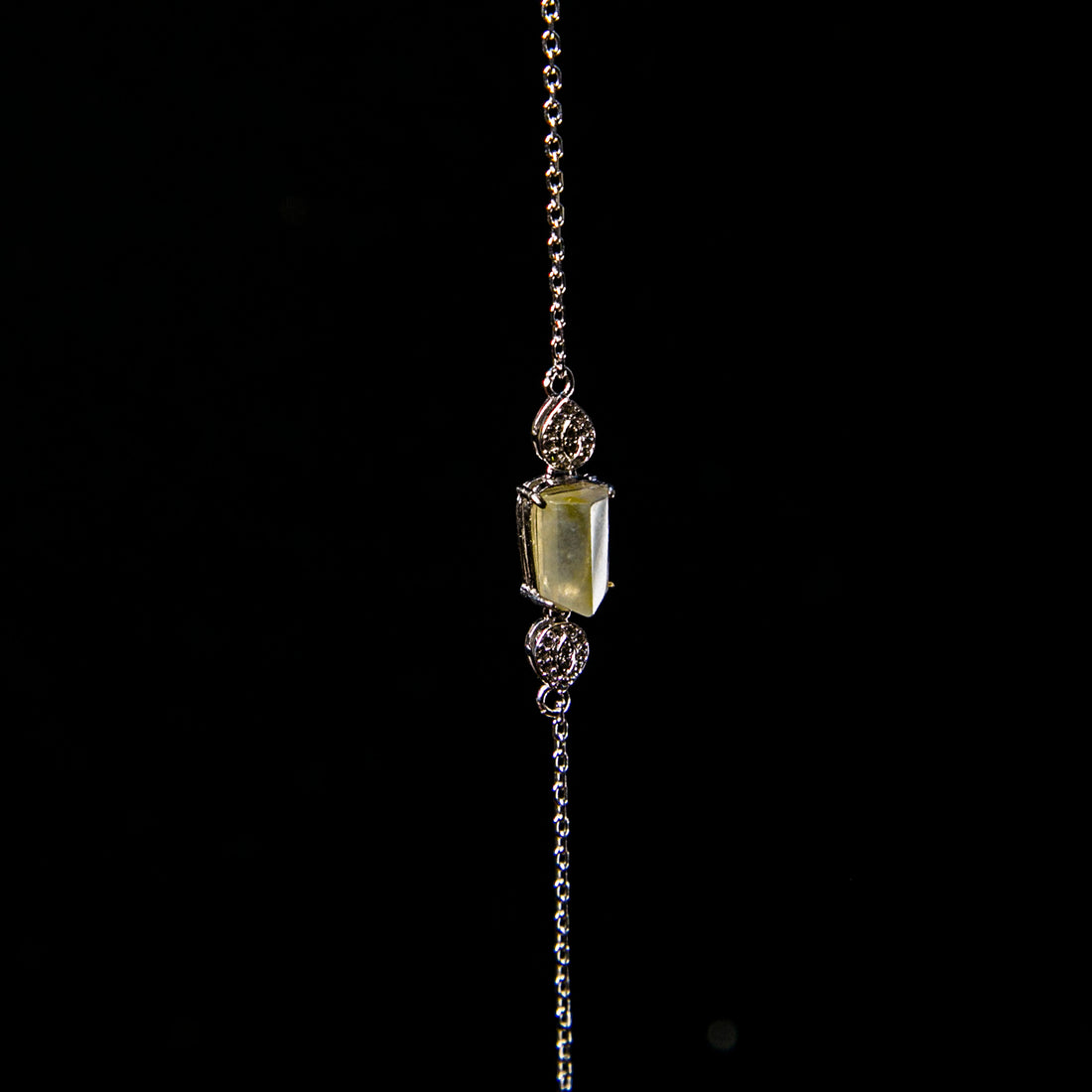 S925 Zircon Natural Burmese Jade Icy Yellow Jade Bracelet (Fits 16-19cm Wrists)