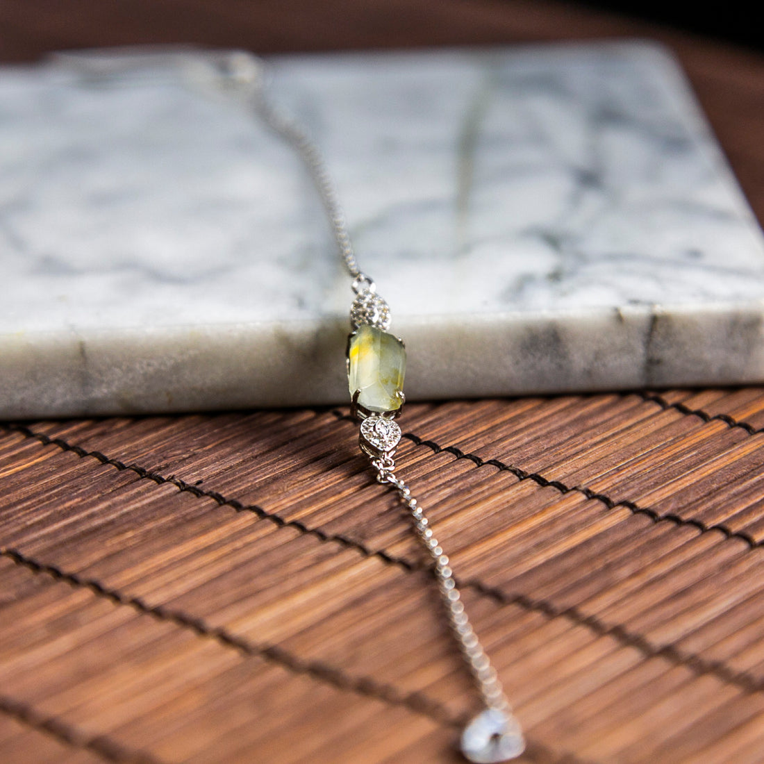 S925 Zircon Natural Burmese Jade Light Green Piao Hua Jade Bracelet with Shades of Yellow (Fits 16-19cm Wrists)