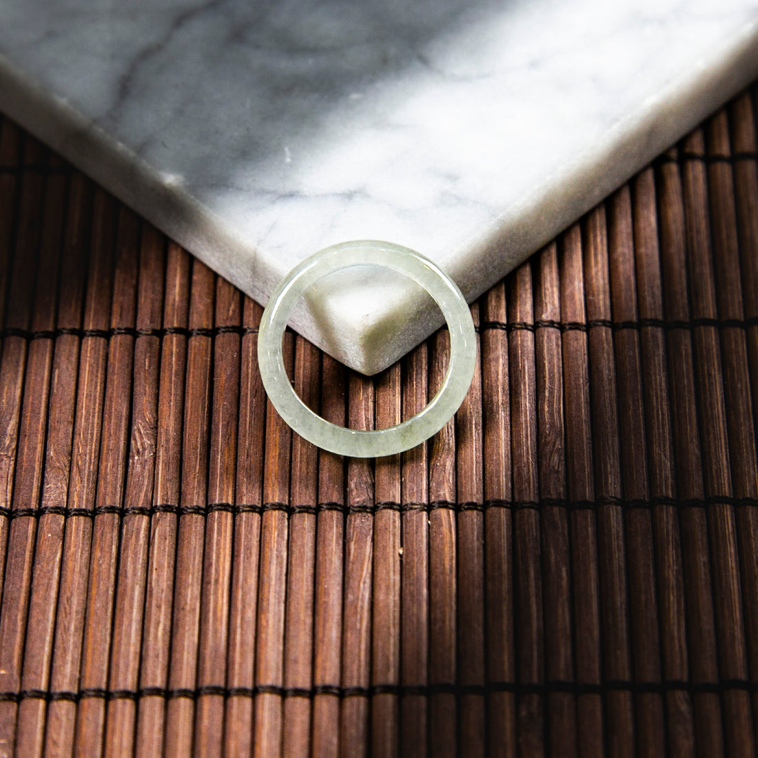 天然緬甸翡翠光感冰淡綠玉戒