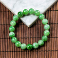 Natural Burmese Jade Bright Green Piao Hua Beaded Bracelet
