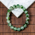 天然緬甸翡翠冰種飄辣綠手珠串