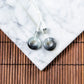 Natural Burmese Jade Icy Black Wuji Donut Pair