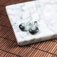 Natural Burmese Jade Icy Black Wuji Donut Pair
