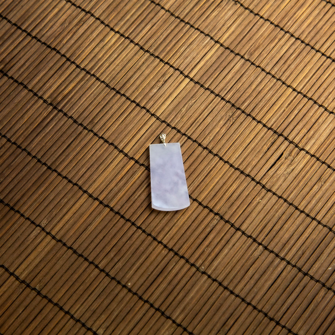 18K白金冰種粉紫無事吊墜