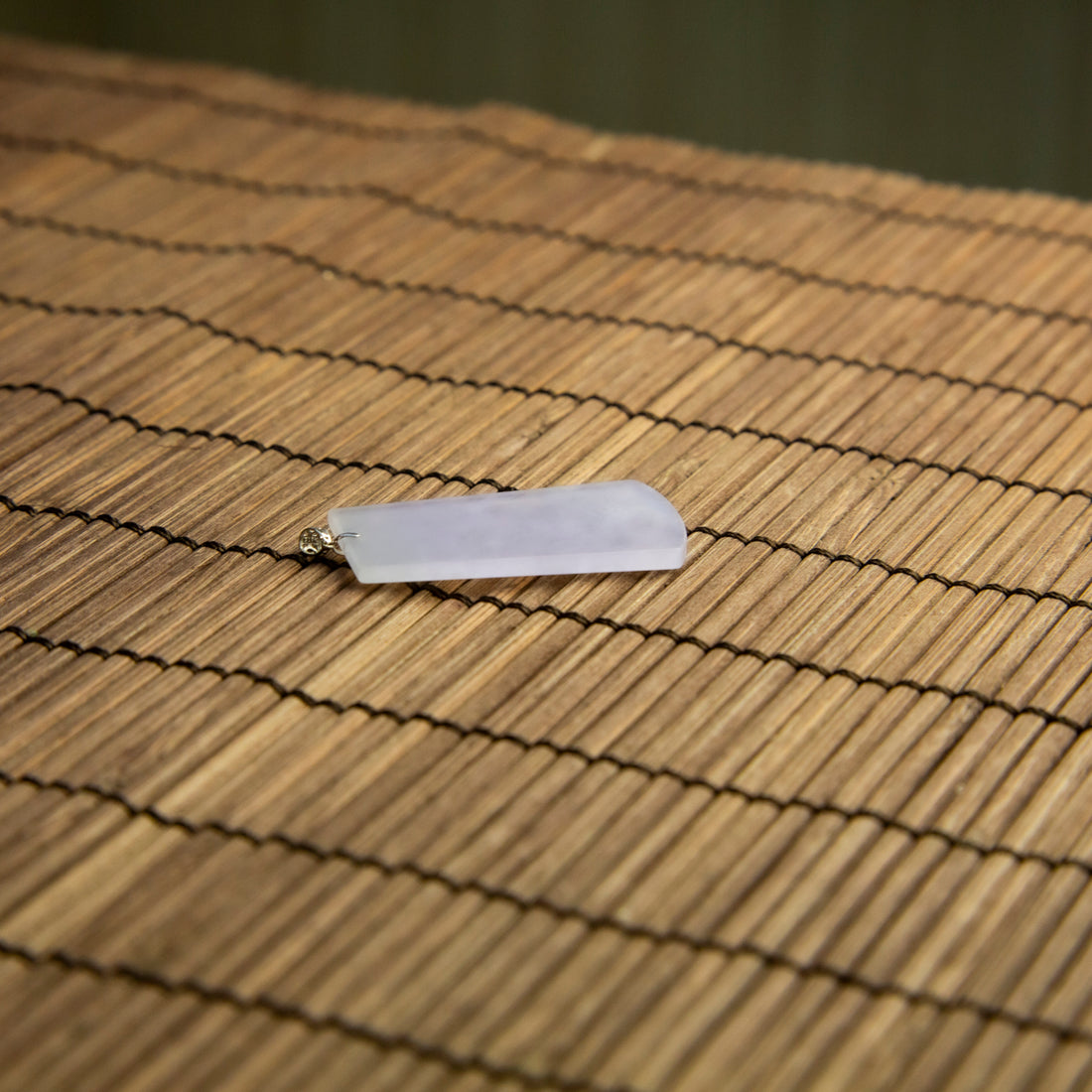 18K白金冰種粉紫無事吊墜