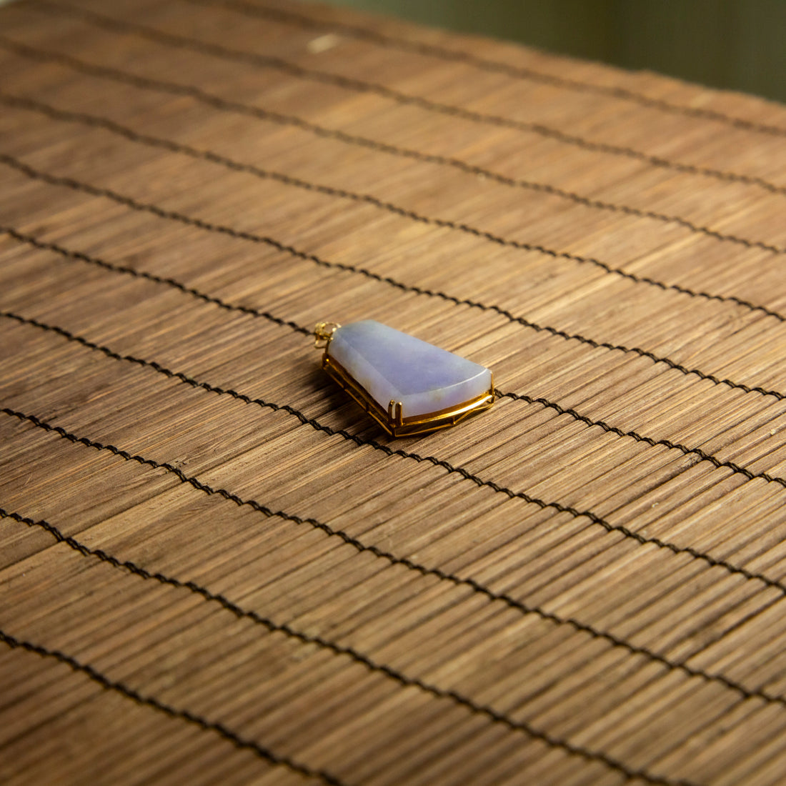 18K黃金鑲鑽冰種粉紫無事吊墜