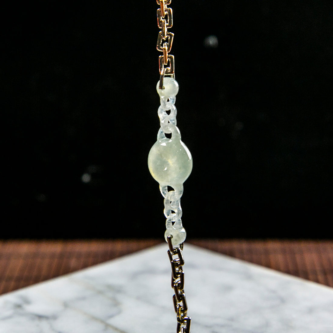 S925天然緬甸翡翠冰淡綠平安扣手鍊