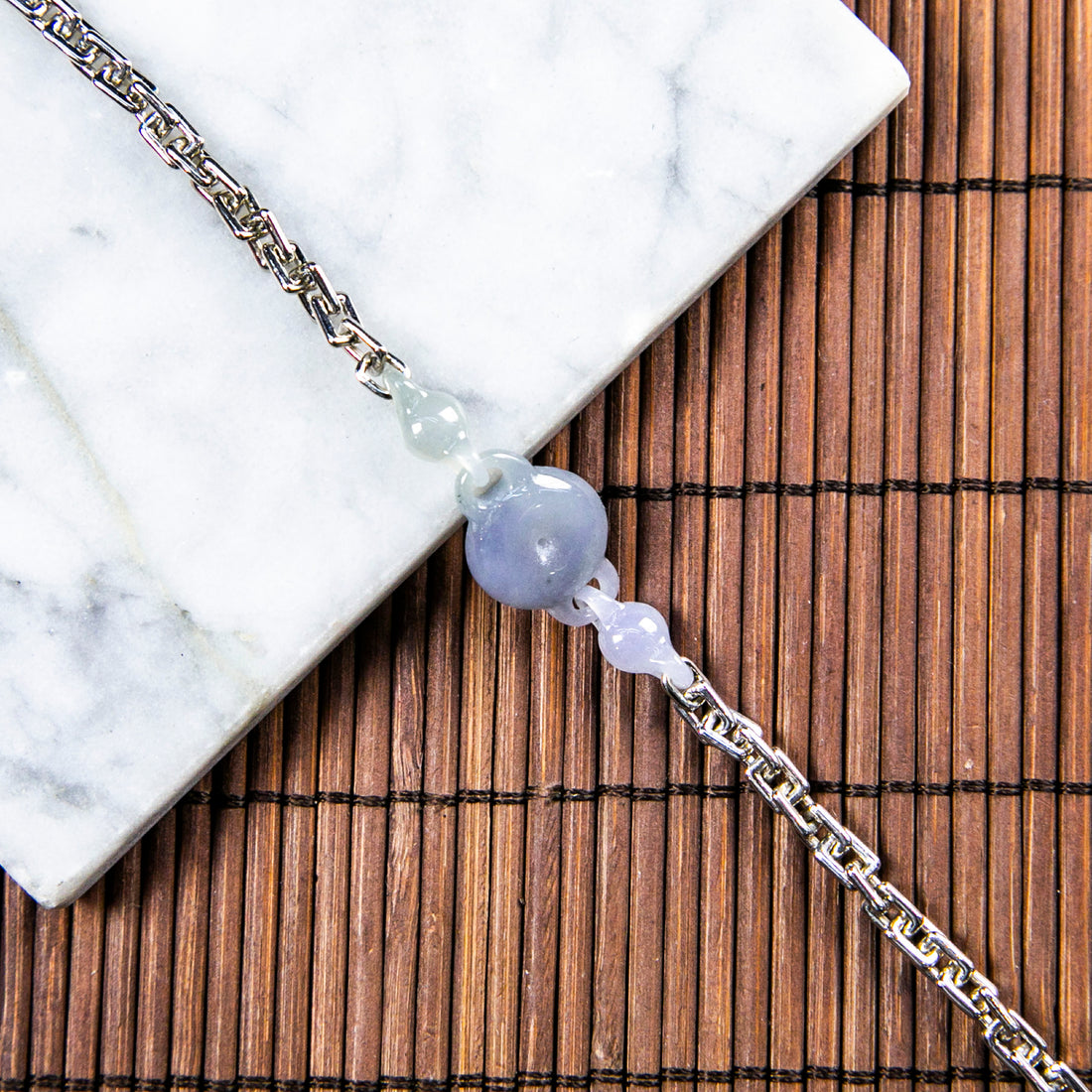 S925天然緬甸翡翠冰紫平安扣手鍊