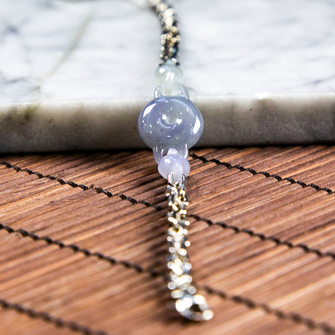 S925天然緬甸翡翠冰紫平安扣手鍊