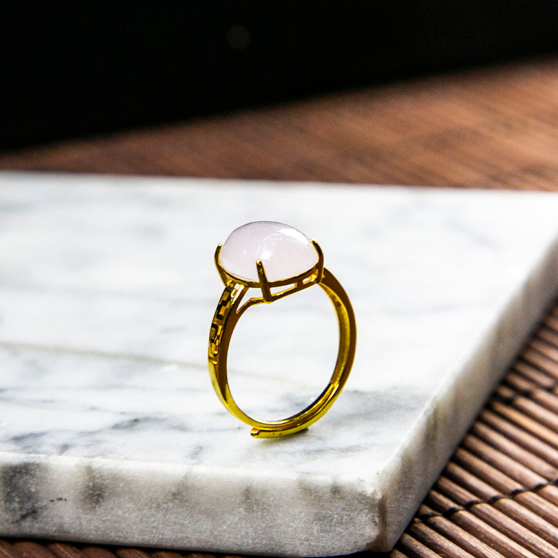 S925天然緬甸翡翠冰粉紫蛋面活動戒指