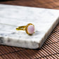 S925 Zircon Natural Burmese Jade Lavender Cabochon Adjustable Ring